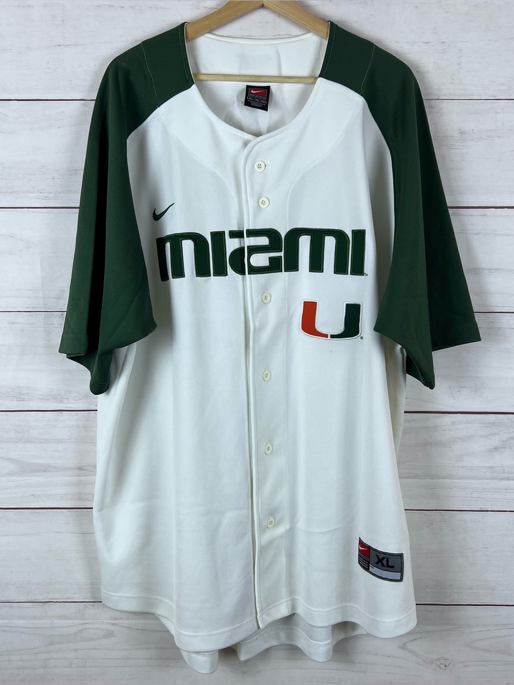Vintage NIKE TEAM Miami Hurricanes Baseball Jersey Men’s XL